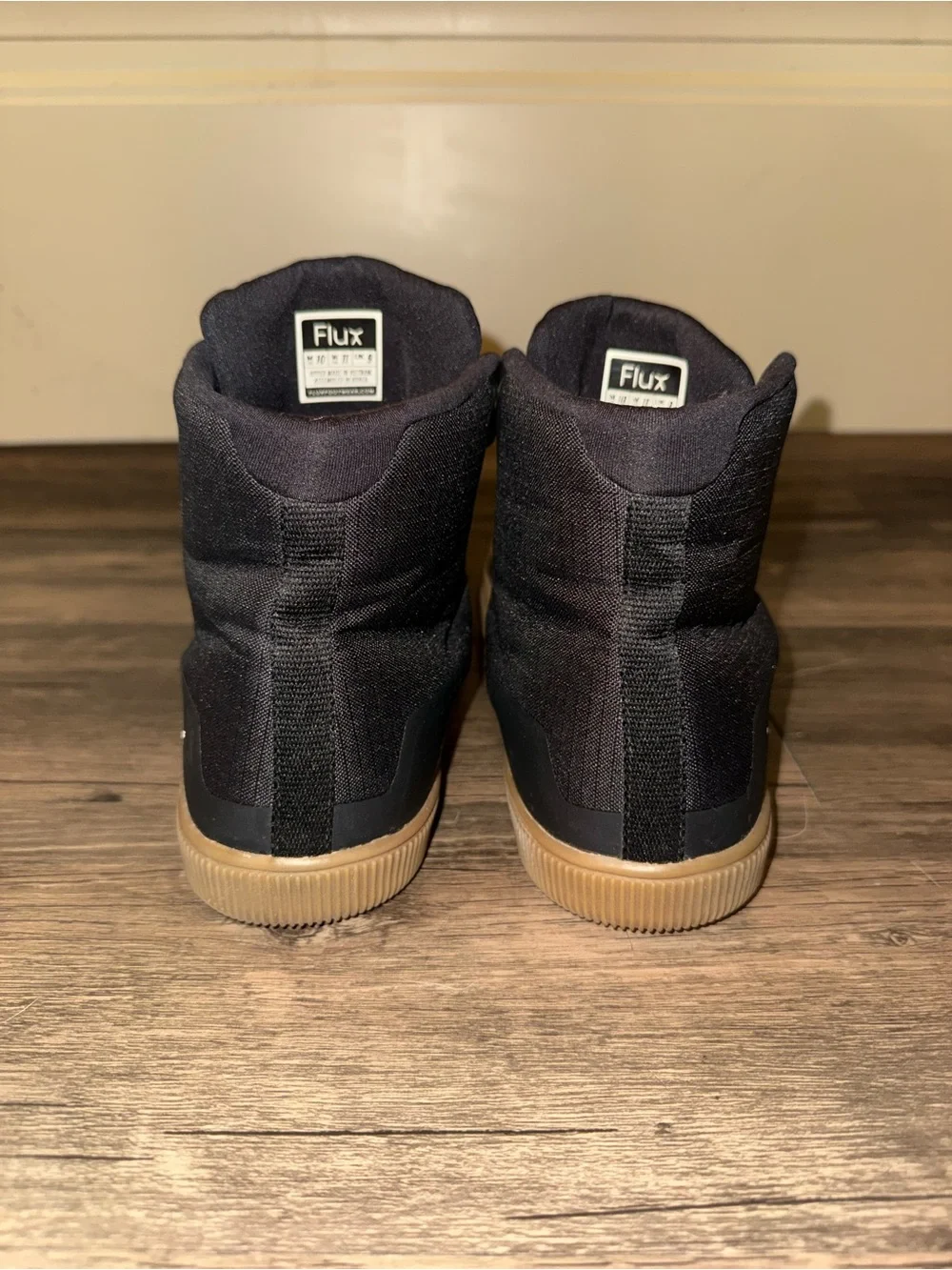 Flux Adapt High Top Trainer Black Gum Mens 10 - Womens 11 Barefoot Lifting Shoe
